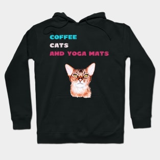 Coffee cats and yoga mats funny yoga and cat drawing Hoodie